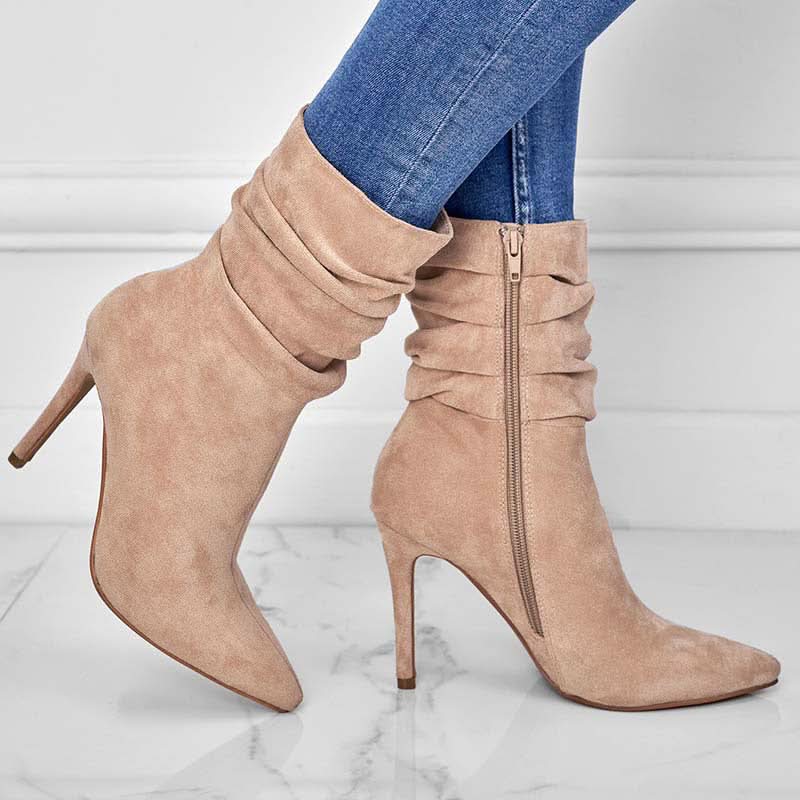 Penelope | Women's High Heel Elegant Ankle Boots with Zipper