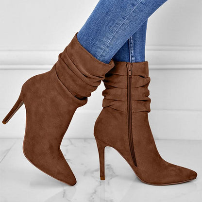Penelope | Women's High Heel Elegant Ankle Boots with Zipper