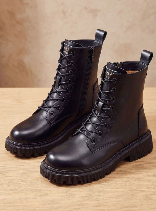 Nancy | Women's Lace Up Ankle Boots with Zipper