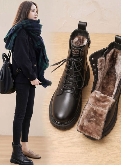 Nancy | Women's Lace Up Ankle Boots with Zipper
