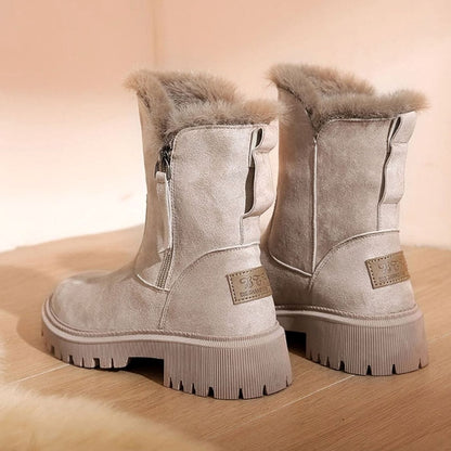 Sarah | Women's Faux Fur Ankle Boots with Block Heel