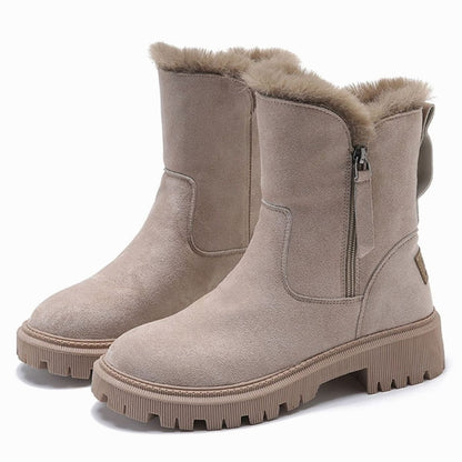 Sarah | Women's Faux Fur Ankle Boots with Block Heel