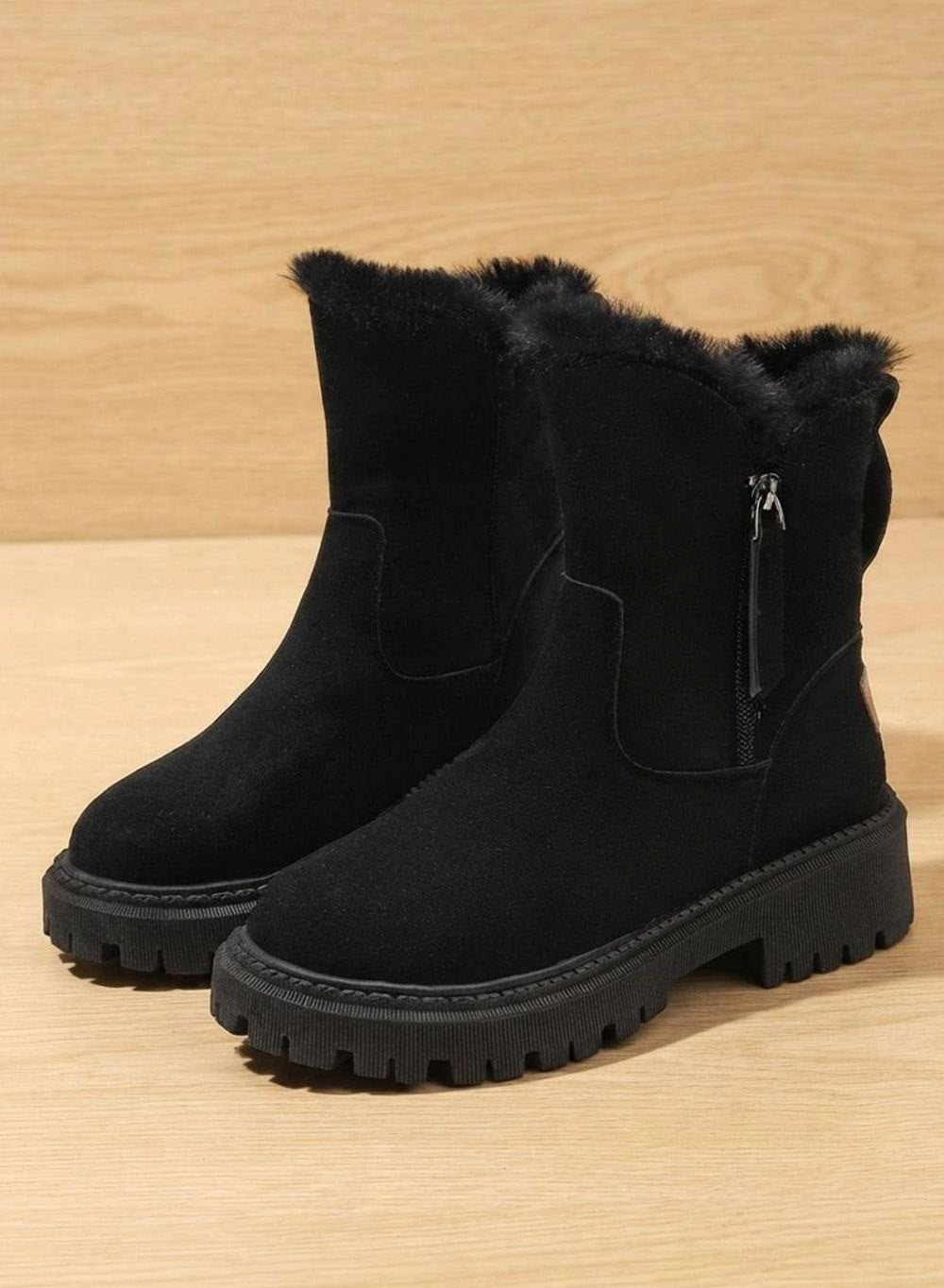 Sarah | Women's Faux Fur Ankle Boots with Block Heel