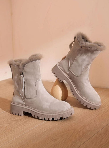 Sarah | Women's Faux Fur Ankle Boots with Block Heel