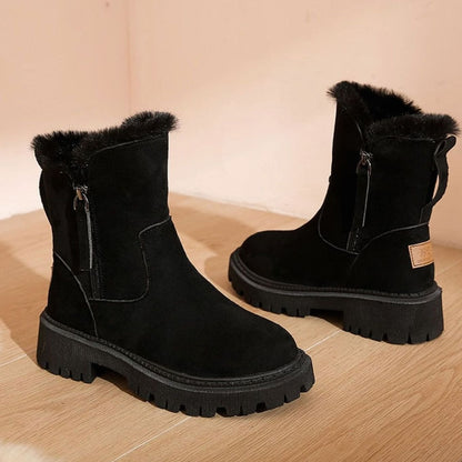 Sarah | Women's Faux Fur Ankle Boots with Block Heel