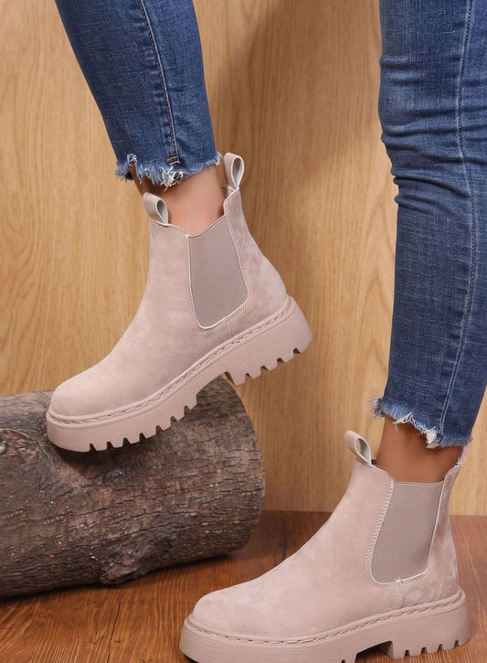 Karen | Women's Platform Chelsea Boots with Suede Look