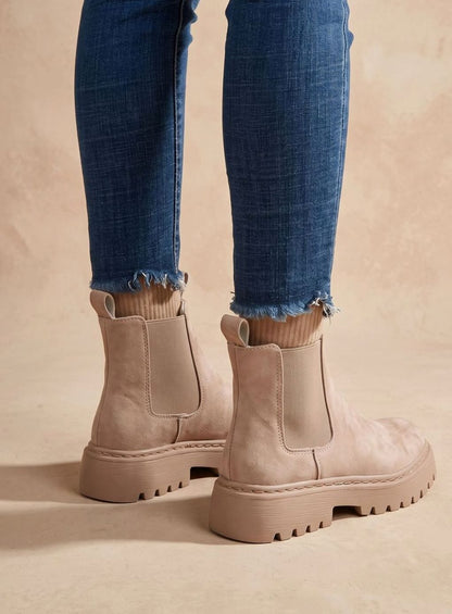 Karen | Women's Platform Chelsea Boots with Suede Look