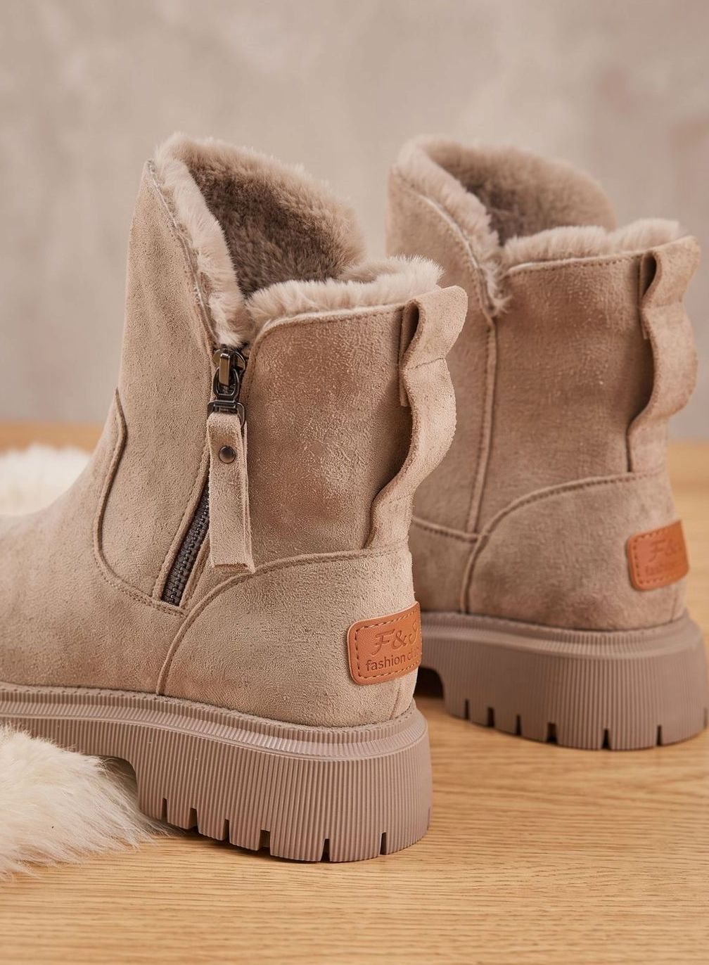 Margaret | Women's Suede Winter Boots with Fur Lining