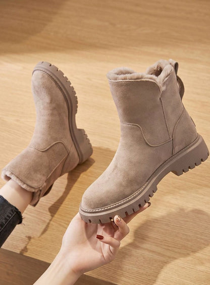 Margaret | Women's Suede Winter Boots with Fur Lining