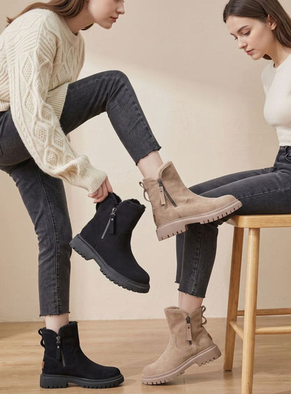 Margaret | Women's Suede Winter Boots with Fur Lining