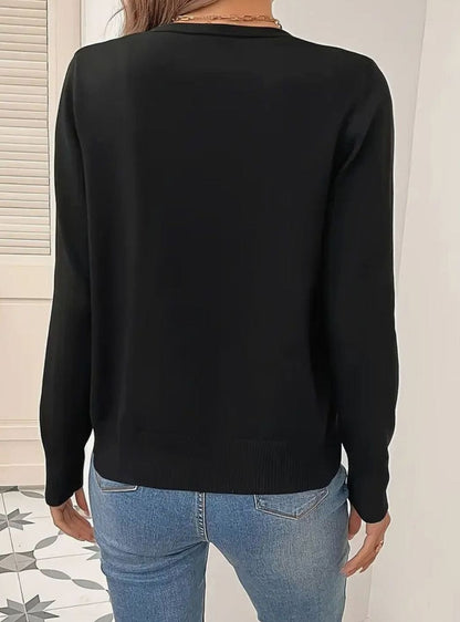 Marlene | Women's V-Neck Long-Sleeve Cardigan with Button Placket