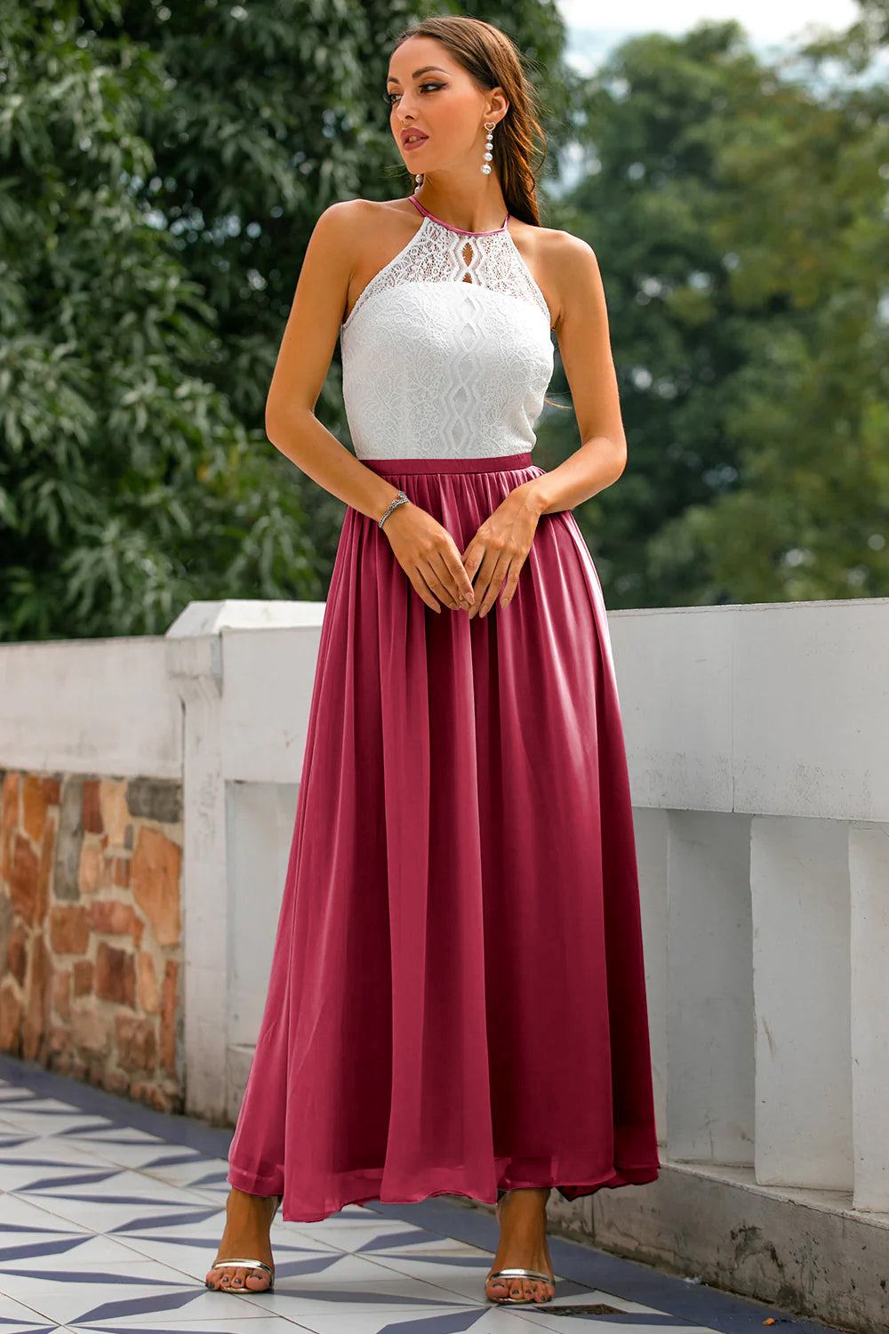 Hailey | Women’s Chic Maxi Dress With Lace And Flowing Skirt