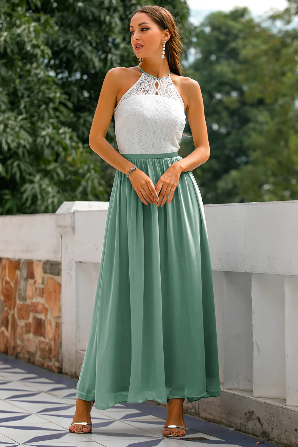 Hailey | Women’s Chic Maxi Dress With Lace And Flowing Skirt