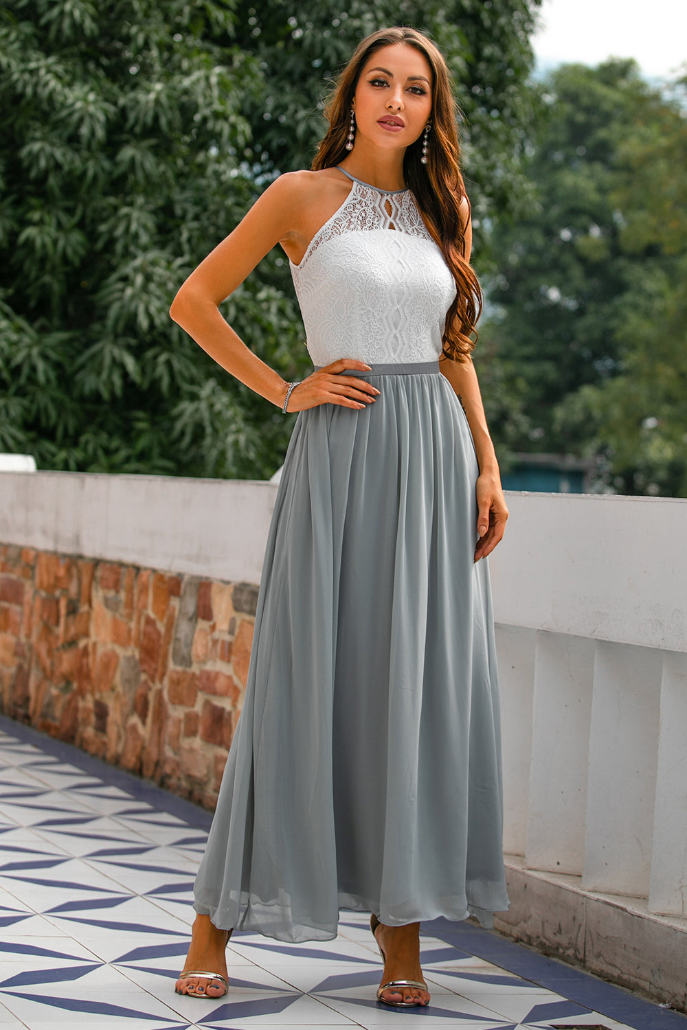 Hailey | Women’s Chic Maxi Dress With Lace And Flowing Skirt