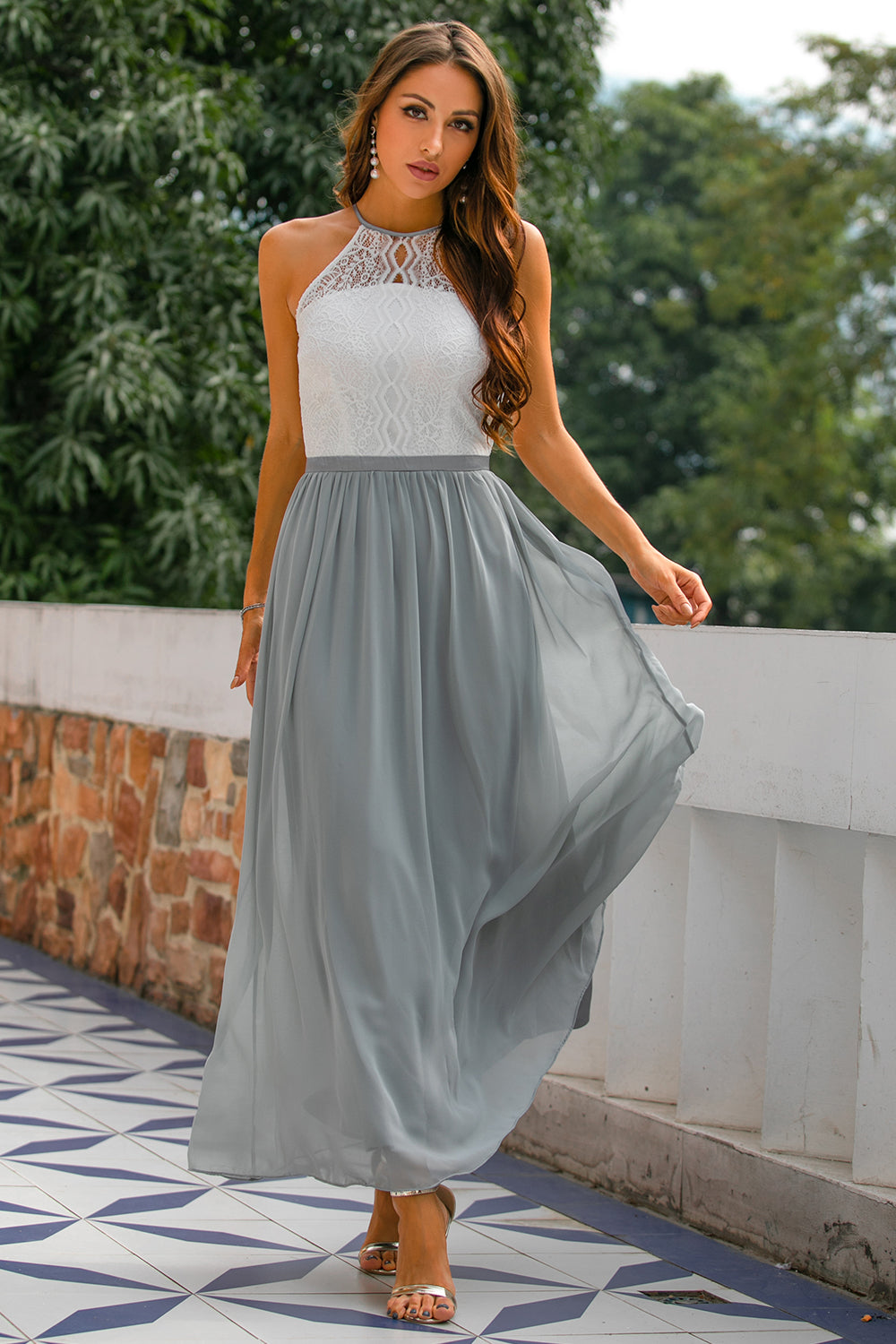 Hailey | Women’s Chic Maxi Dress With Lace And Flowing Skirt