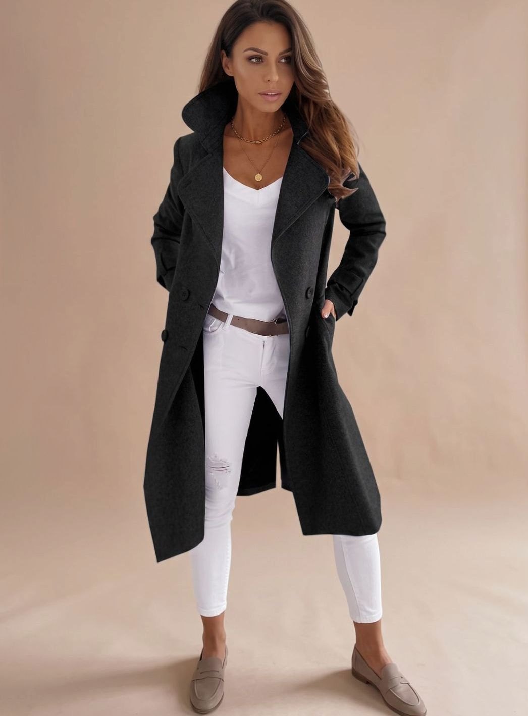 Brenda | Women's Fitted Double-Breasted Wool Coat