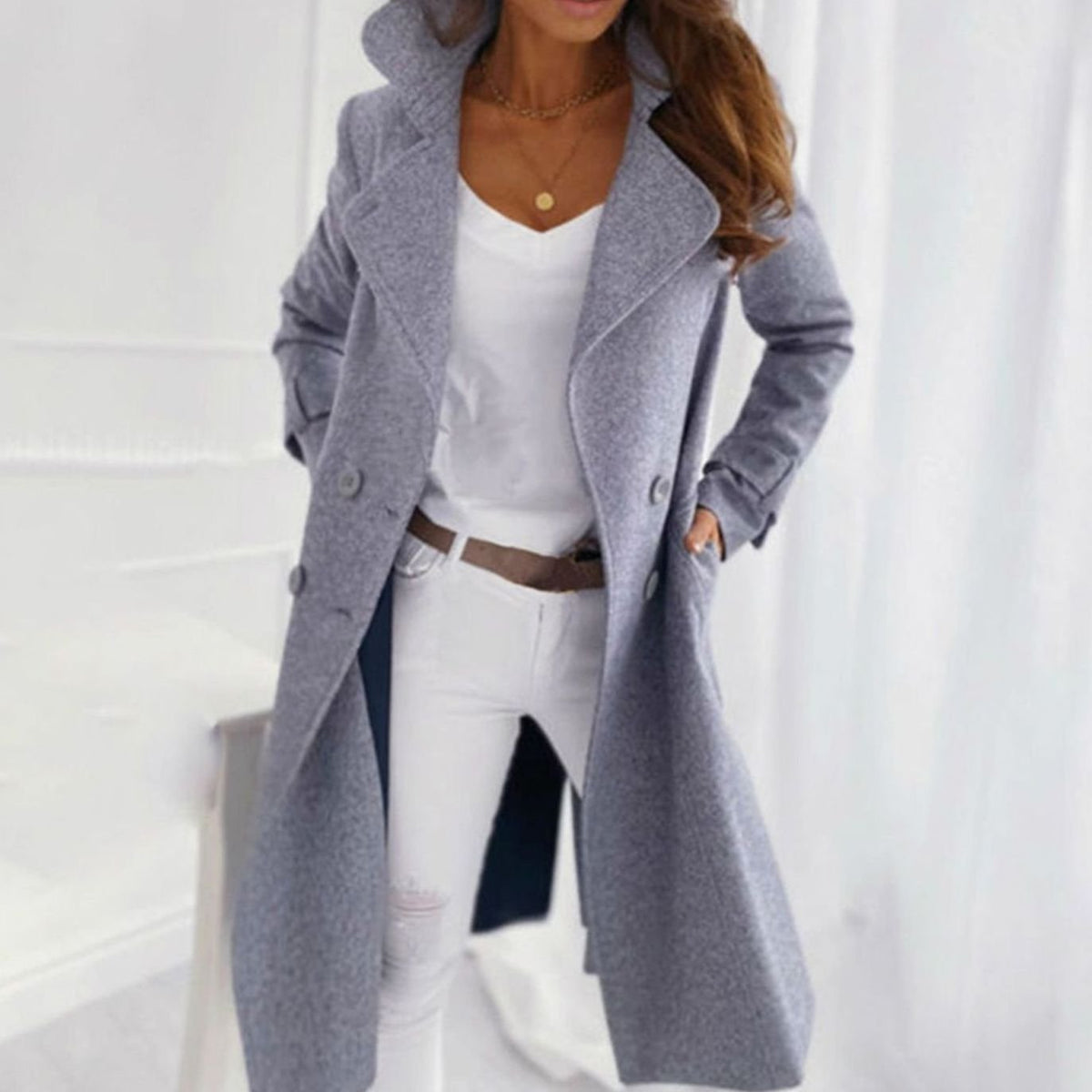 Brenda | Women's Fitted Double-Breasted Wool Coat