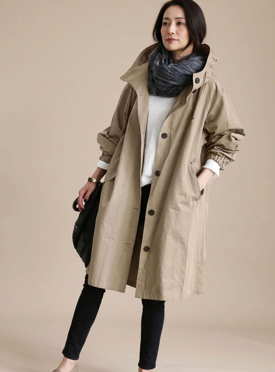 Cynthia | Women's Korean Style Hooded Trench Coat