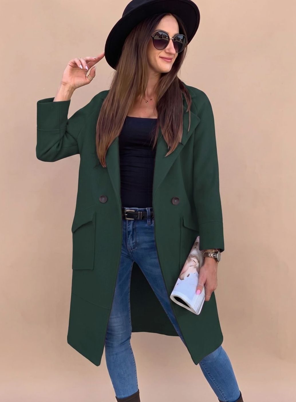 Stephanie | Women's Double-Breasted Trench Coat with Pockets