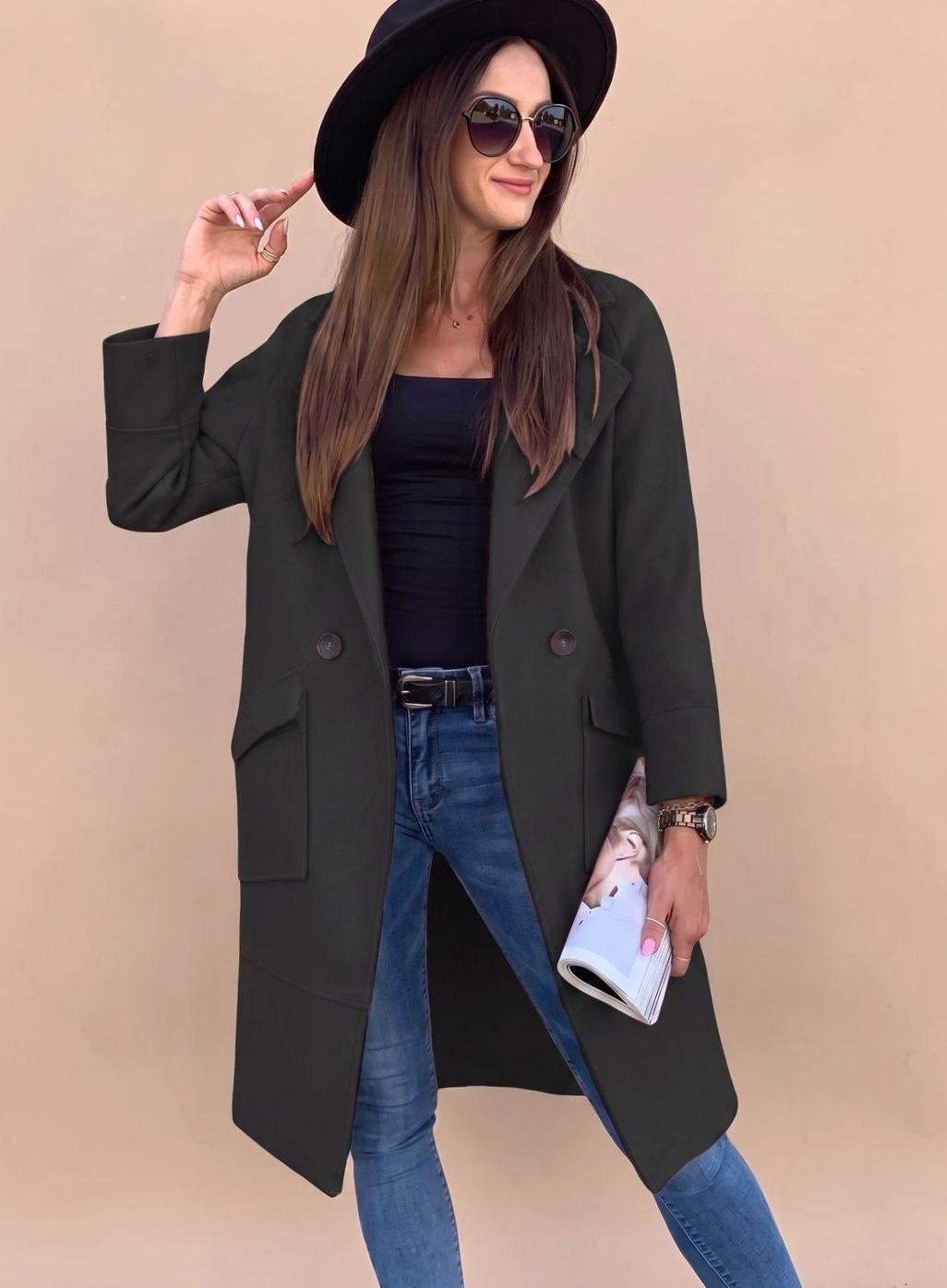 Stephanie | Women's Double-Breasted Trench Coat with Pockets