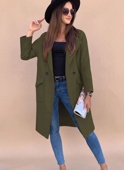 Stephanie | Women's Double-Breasted Trench Coat with Pockets