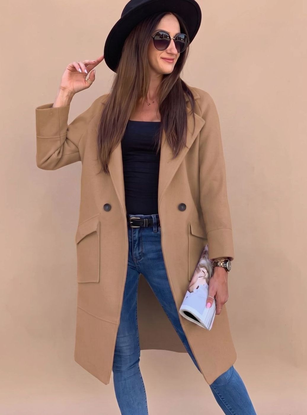 Stephanie | Women's Double-Breasted Trench Coat with Pockets