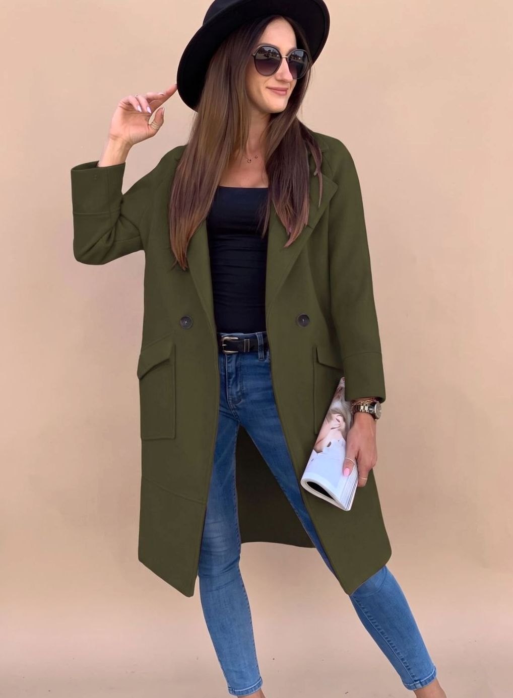 Stephanie | Women's Double-Breasted Trench Coat with Pockets