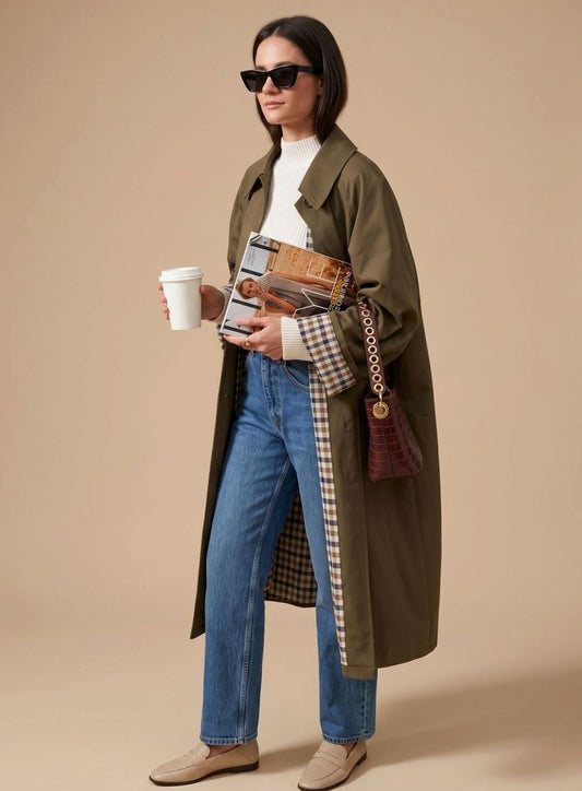 Laura | Women's Long Trench Coat with Side Pockets