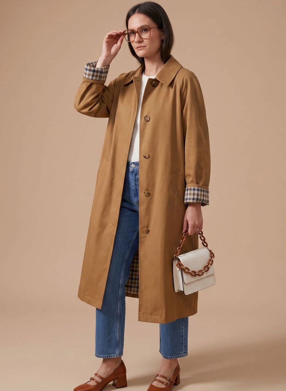 Laura | Women's Long Trench Coat with Side Pockets