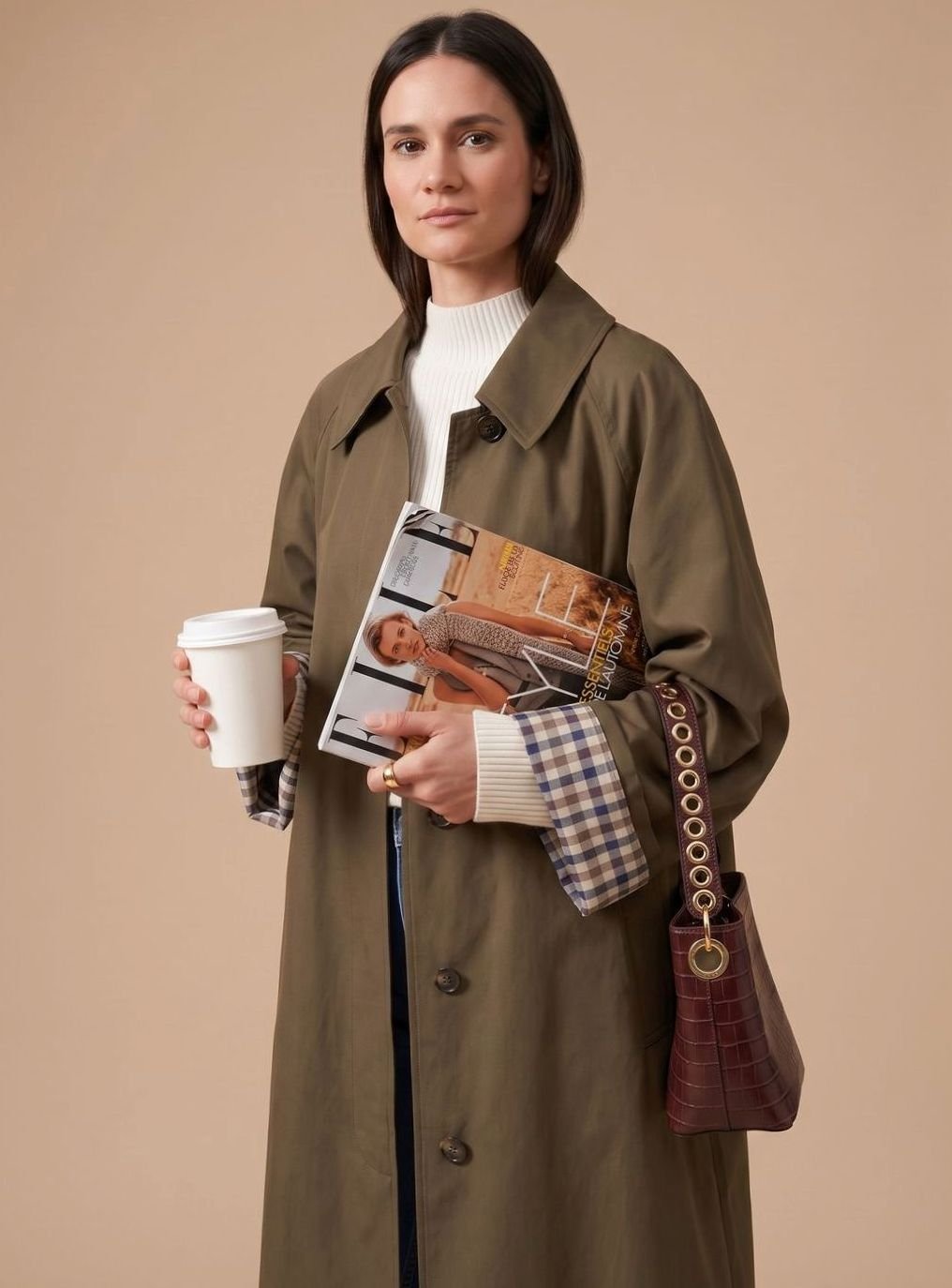 Laura | Women's Long Trench Coat with Side Pockets