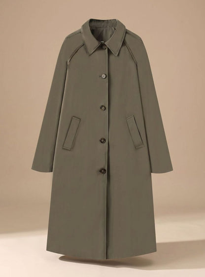 Laura | Women's Long Trench Coat with Side Pockets