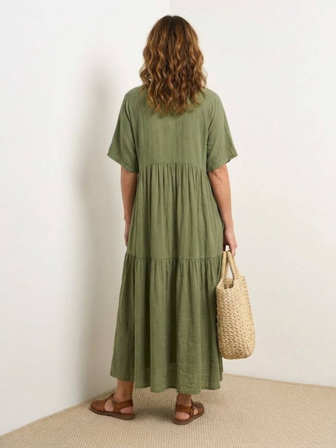 Delilah | Women’s boho tiered maxi dress with V neck