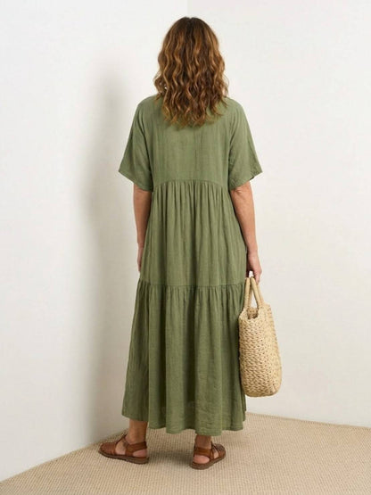 Delilah | Women’s boho tiered maxi dress with V neck
