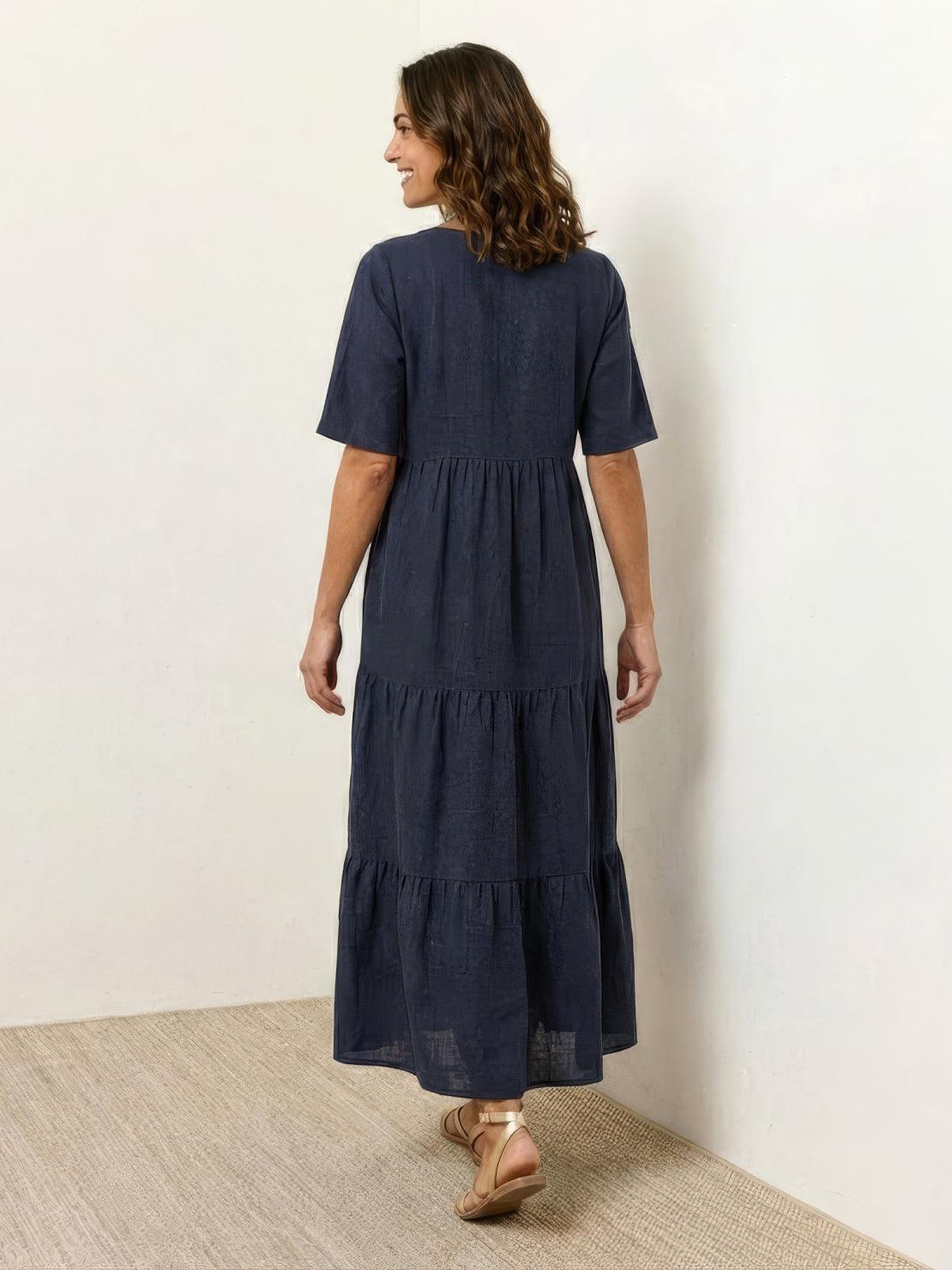 Delilah | Women’s boho tiered maxi dress with V neck