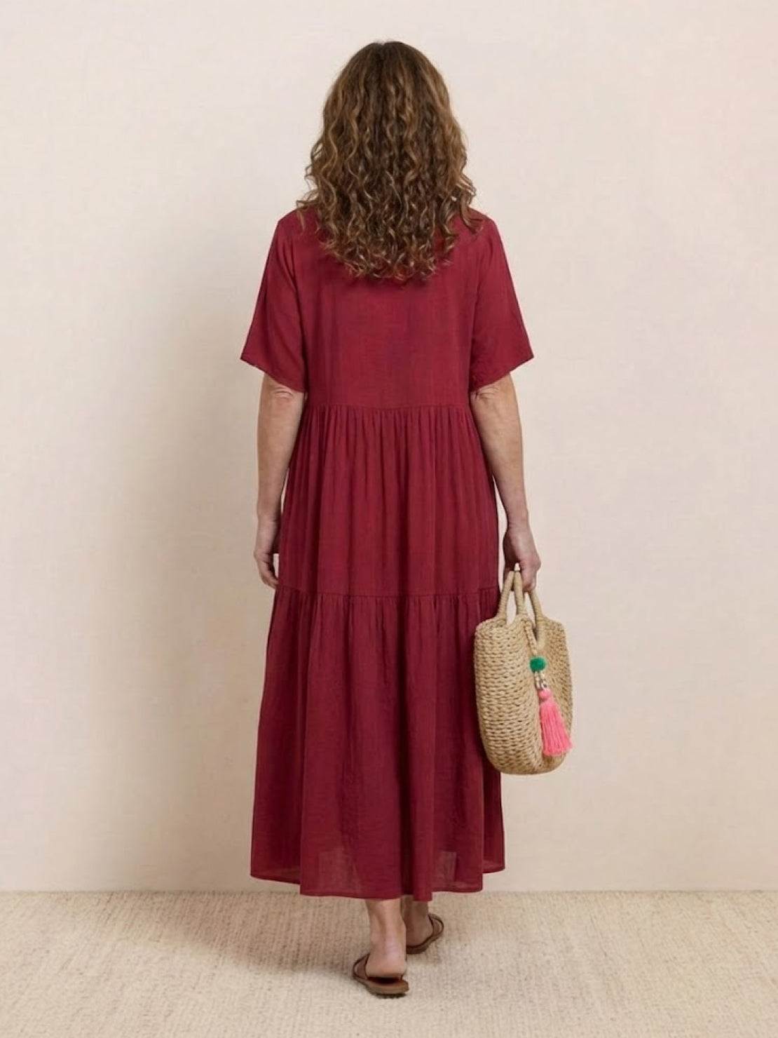 Delilah | Women’s boho tiered maxi dress with V neck