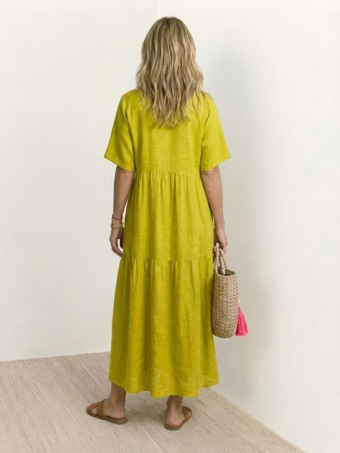 Delilah | Women’s boho tiered maxi dress with V neck