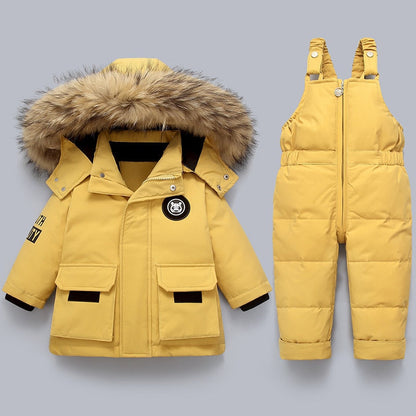 George | Kids' Hooded Winter Jacket and Overalls Set
