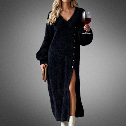 Seraphina | Women's Sweater Dress with Side Slit and Knit Finish