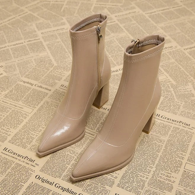 Addison | Women's Luxe Ankle Boots with Pointed Toe and Block Heel