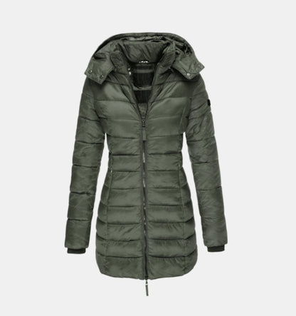 Charlotte | Women's Long Quilted Puffer Coat with Hood