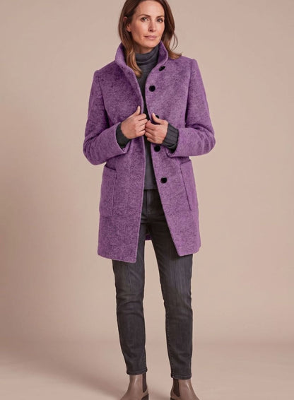 Anna | Women's Classic Wool Blend Coat with Stand Collar