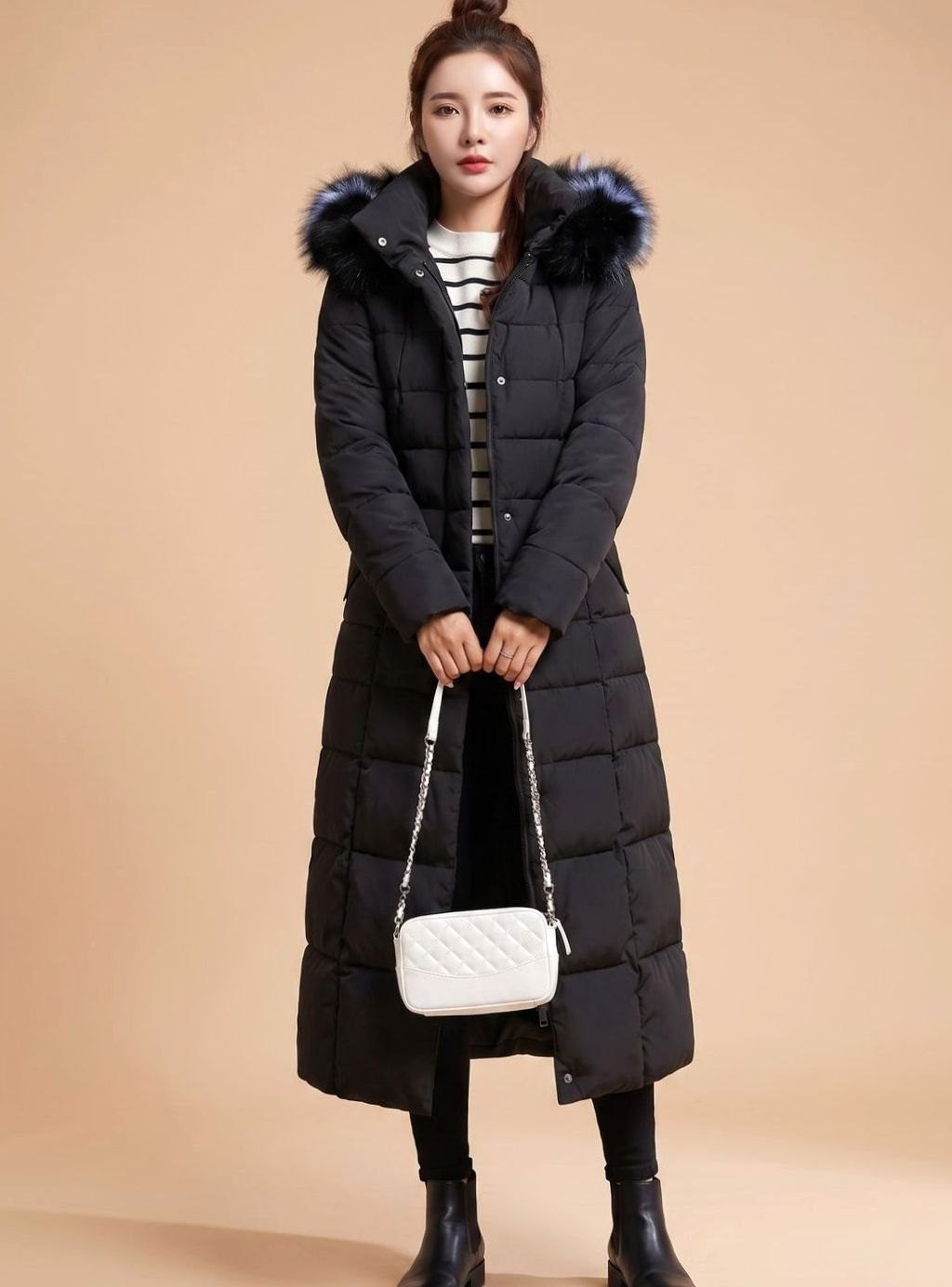 Helen | Women's Long Lined Quilted Winter Coat