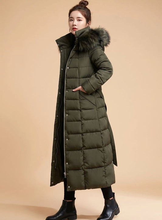Helen | Women's Long Lined Quilted Winter Coat