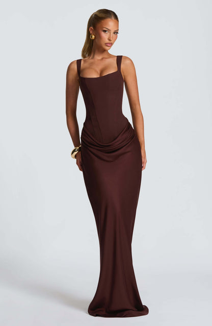 Evelyn | Women Maxi Wedding Guest Dress with Sleeveless Bodycon