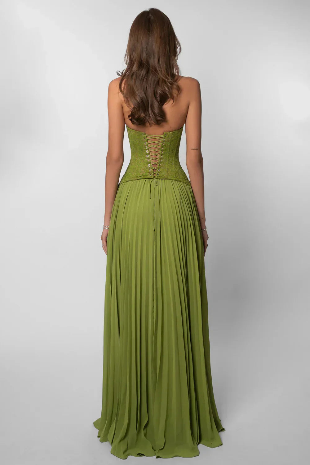 Charlotte | Women Maxi Wedding Guest Dress with Halter Neck and Pleats