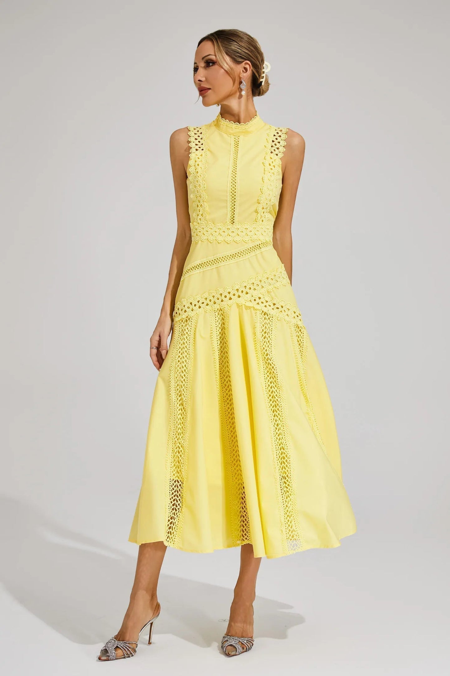 Emily | Women's midi dress with lace for wedding guests