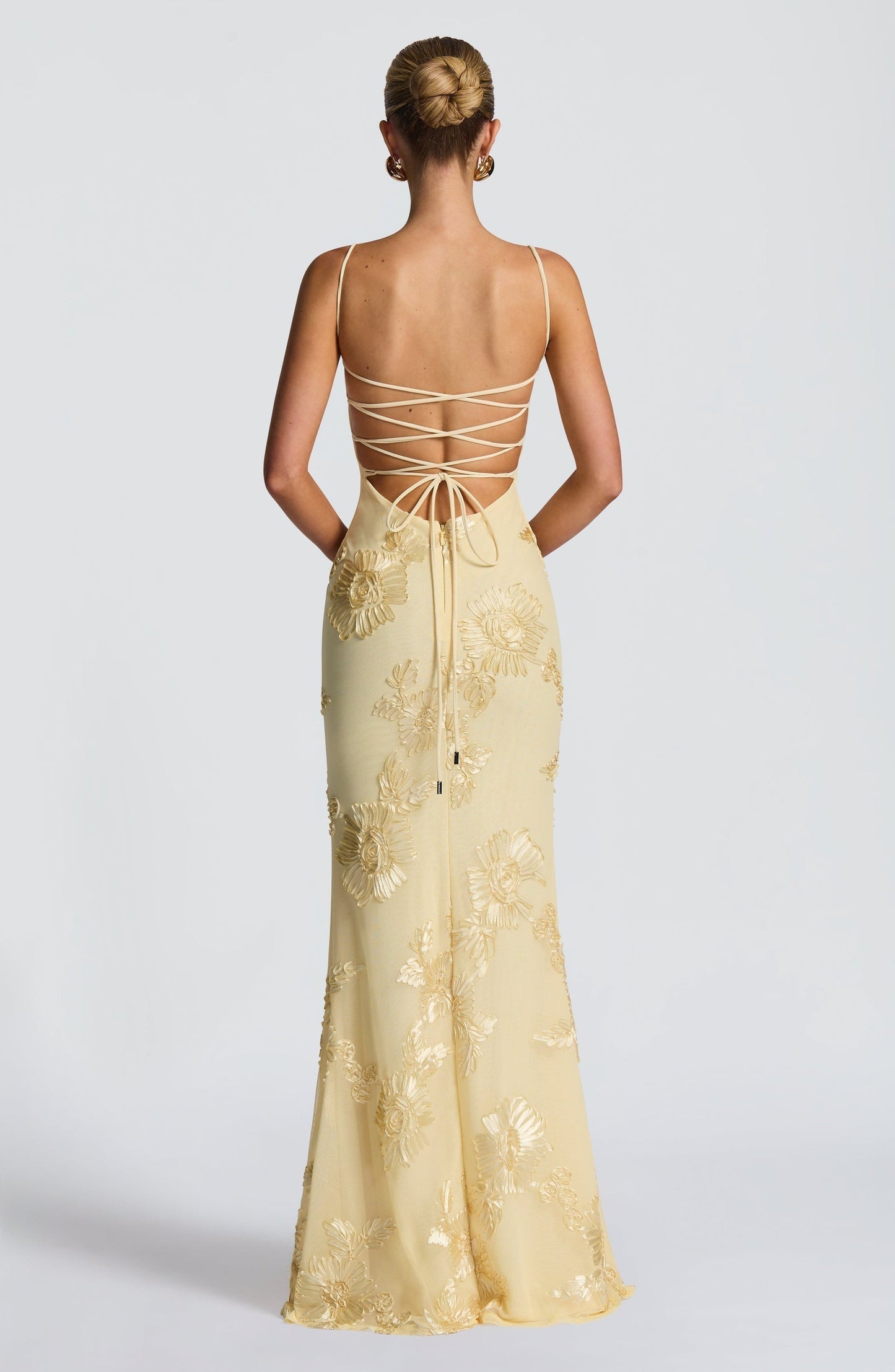 Luna | Women Maxi Wedding Guest Dress with Floral Embroidery