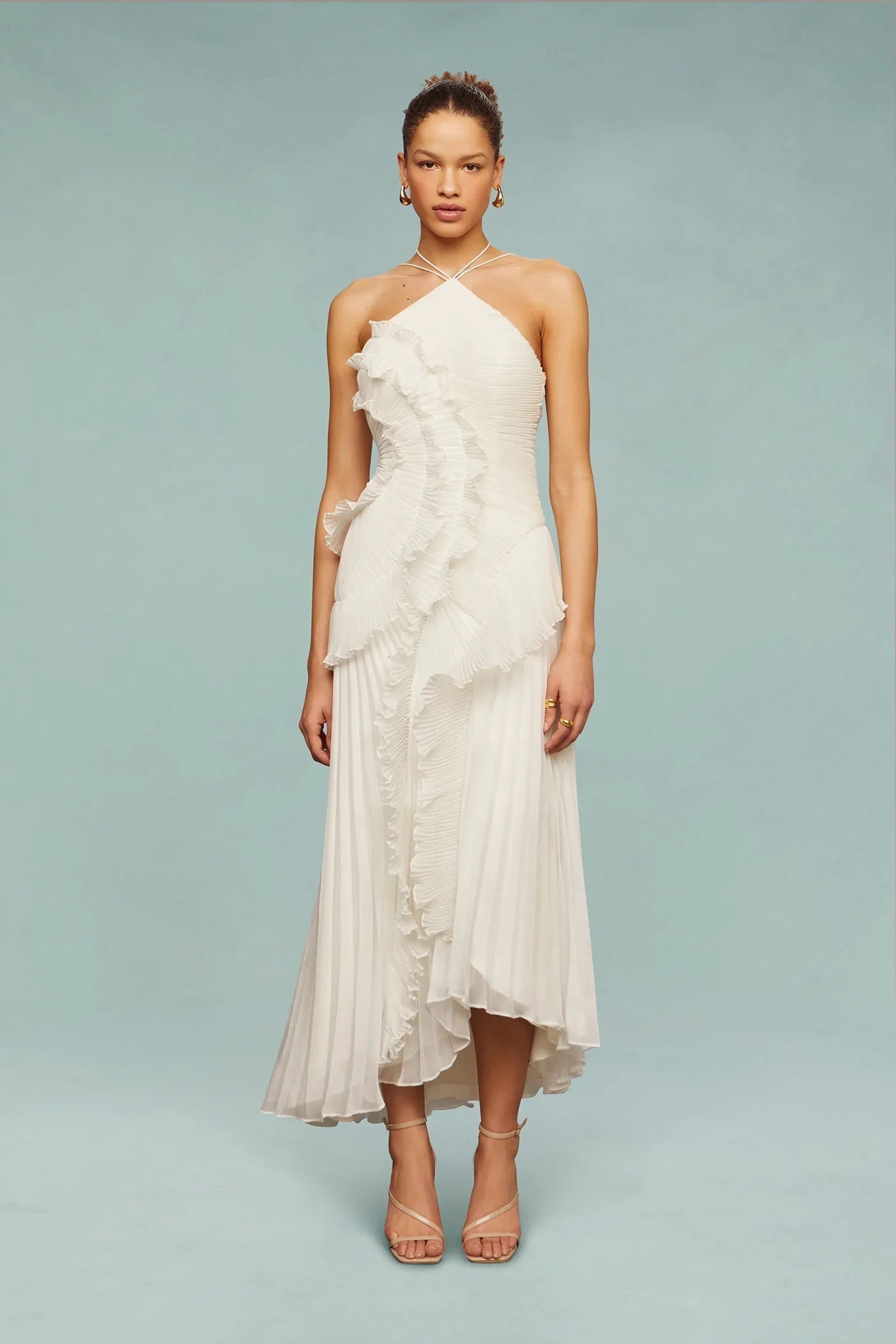 Amelia | Women Maxi Wedding Guest Dress with One Shoulder Design