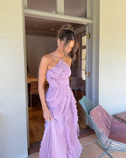 Amelia | Women Maxi Wedding Guest Dress with One Shoulder Design