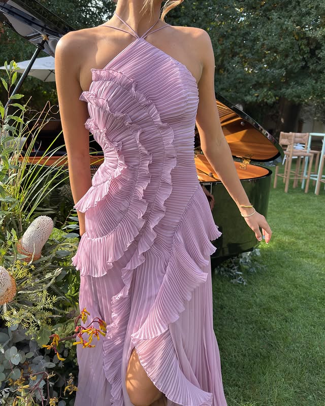Amelia | Women Maxi Wedding Guest Dress with One Shoulder Design